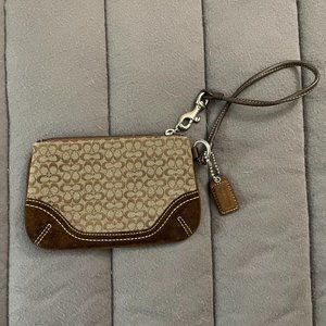 Coach Signature Wristlet - Suede